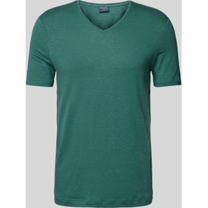 Zielony t-shirt Olymp Level Five w stylu casual z krótkim rękawem z bawełny