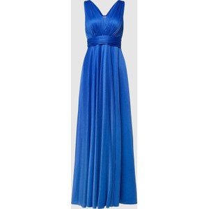 Niebieska sukienka Troyden Collection bez rękawów z dekoltem w kształcie litery v