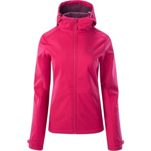 Różowa kurtka Hi-Tec krótka w sportowym stylu z kapturem