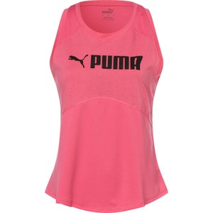 Różowy top Puma z okrągłym dekoltem w sportowym stylu