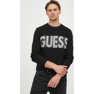 Czarny sweter Guess z wełny w młodzieżowym stylu