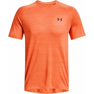Pomarańczowy t-shirt Under Armour z tkaniny w sportowym stylu z krótkim rękawem