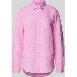 Różowa koszula Seidensticker z lnu w stylu casual