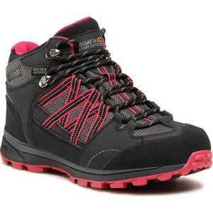 Czarne buty trekkingowe Regatta z płaską podeszwą