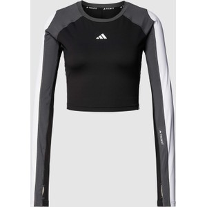 Czarna bluzka Adidas Training z okrągłym dekoltem z długim rękawem