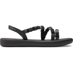 Czarne sandały Ipanema z klamrami z płaską podeszwą