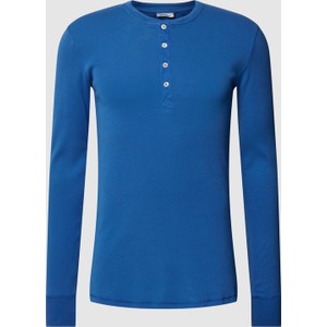 Niebieska koszulka z długim rękawem Schiesser z długim rękawem w stylu casual