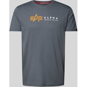 T-shirt Alpha Industries z bawełny z nadrukiem w młodzieżowym stylu