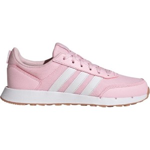Różowe buty sportowe Adidas z płaską podeszwą sznurowane