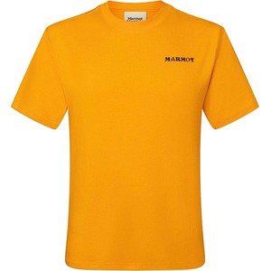 Żółty t-shirt Marmot z okrągłym dekoltem w stylu casual