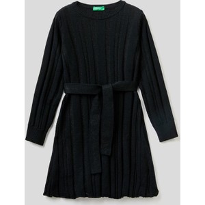 Czarna sukienka dziewczęca United Colors Of Benetton z tkaniny