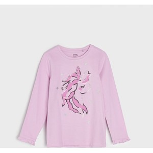 Różowa bluzka dziecięca Sinsay z bawełny