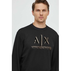 Czarna bluza Armani Exchange w młodzieżowym stylu z nadrukiem