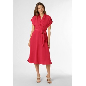 Czerwona sukienka Ralph Lauren midi kopertowa z dekoltem w kształcie litery v