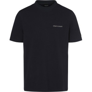 Czarny t-shirt Lyle & Scott z krótkim rękawem z bawełny w stylu casual
