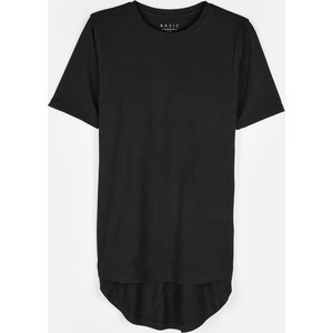 Czarny t-shirt Gate z krótkim rękawem w stylu casual z bawełny