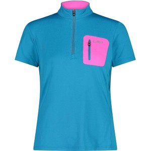 Niebieska bluzka CMP z krótkim rękawem w sportowym stylu z golfem