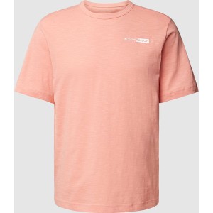 Różowy t-shirt Tom Tailor w stylu casual z bawełny z nadrukiem
