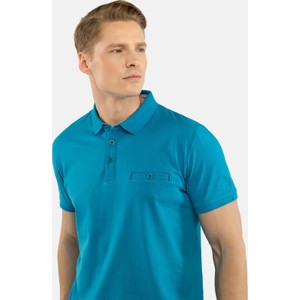 Niebieska koszulka polo Volcano w stylu klasycznym