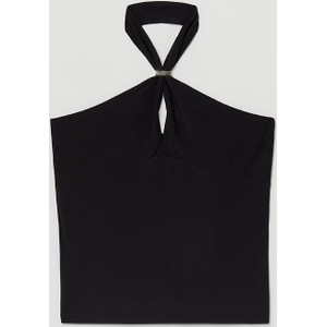 Czarna bluzka Stefanel z dekoltem w kształcie litery v bez rękawów w stylu casual