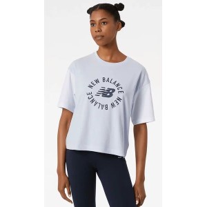 T-shirt New Balance z okrągłym dekoltem z bawełny z krótkim rękawem