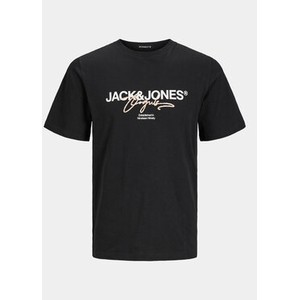 Czarny t-shirt Jack & Jones w młodzieżowym stylu z krótkim rękawem
