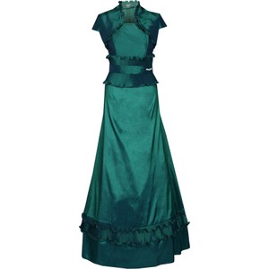 Zielona sukienka Fokus maxi z krótkim rękawem