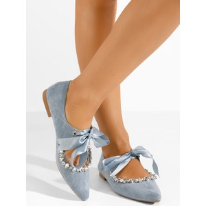 Niebieskie baleriny Zapatos z płaską podeszwą w stylu casual