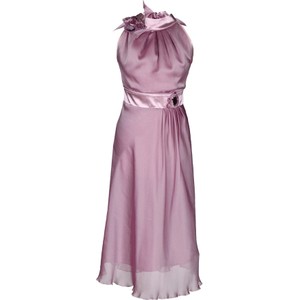 Różowa sukienka Fokus bez rękawów midi