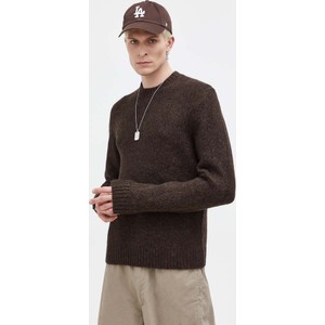 Brązowy sweter Abercrombie & Fitch z okrągłym dekoltem w stylu casual