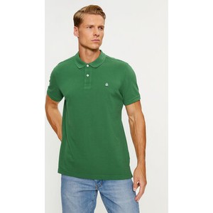 Zielona koszulka polo United Colors Of Benetton z krótkim rękawem