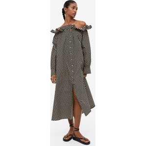 Sukienka H & M z odkrytymi ramionami z długim rękawem maxi