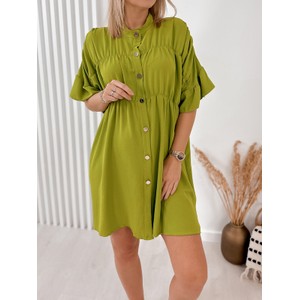 Zielona sukienka Ubra z długim rękawem mini
