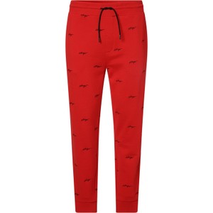 Czerwone spodnie Hugo Boss z bawełny