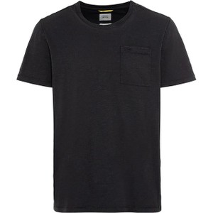 Czarny t-shirt Camel Active z krótkim rękawem w stylu casual