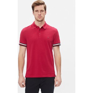 Czerwony t-shirt Tommy Hilfiger z krótkim rękawem w stylu casual