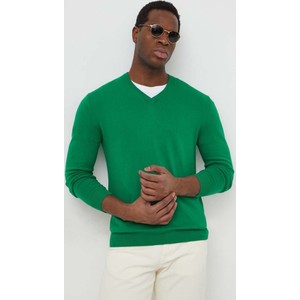 Zielony sweter United Colors Of Benetton z bawełny