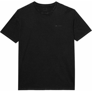 Czarny t-shirt 4F z bawełny w stylu casual z krótkim rękawem