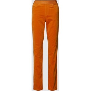 Pomarańczowe spodnie Marc Cain ze sztruksu w stylu casual