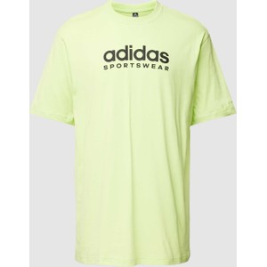 Żółty t-shirt Adidas Sportswear z bawełny w sportowym stylu