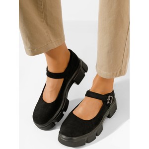 Czarne półbuty Zapatos na platformie w stylu casual