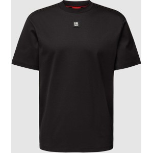 Czarny t-shirt Hugo Boss w stylu casual z krótkim rękawem
