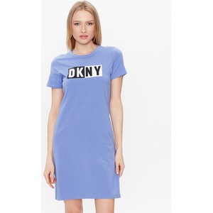 Niebieska sukienka DKNY prosta mini w stylu casual