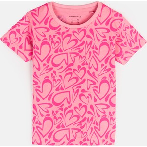 Różowa bluzka dziecięca Gate z krótkim rękawem z bawełny