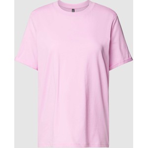 Różowy t-shirt Pieces z krótkim rękawem