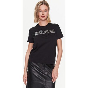 T-shirt Just Cavalli z krótkim rękawem w młodzieżowym stylu