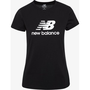 Czarny t-shirt New Balance z krótkim rękawem z okrągłym dekoltem