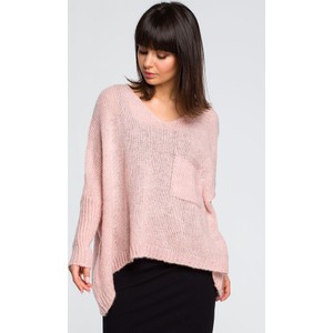 Różowy sweter Be Knit w stylu casual