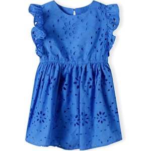 Niebieska sukienka dziewczęca Minoti z tkaniny