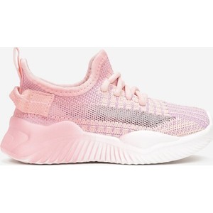 Różowe buty sportowe dziecięce born2be dla dziewczynek sznurowane